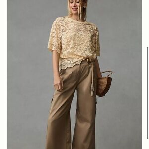 Dolan Left Coast Boxy Scalloped Lace Top- size XS